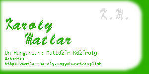 karoly matlar business card